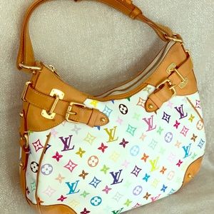 Louis Vuitton Greta Multicolor white canvas hobo